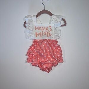 (6-9M) Mama's Mini Polka Dot Romper